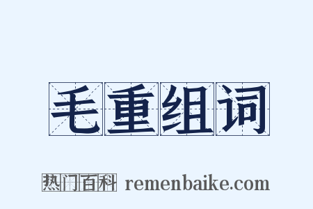 毛重组词是什么意思的图片